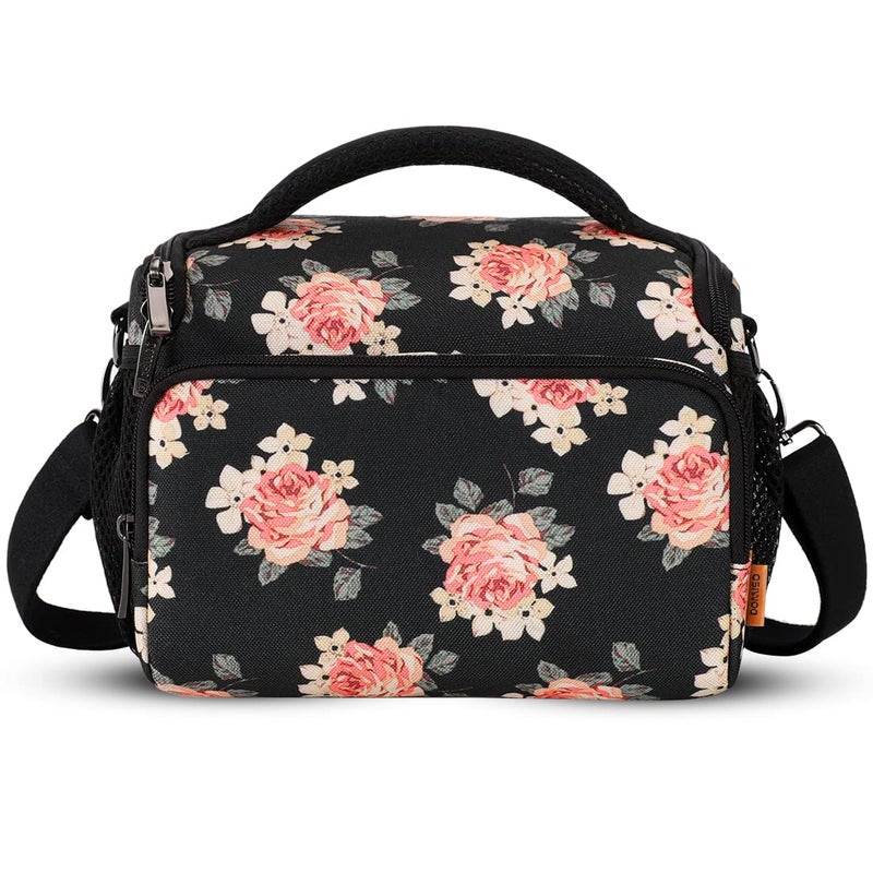 DOMISO Camera Bag Case Waterproof Anti-shock Shoulder Bag  Flower - Image 1